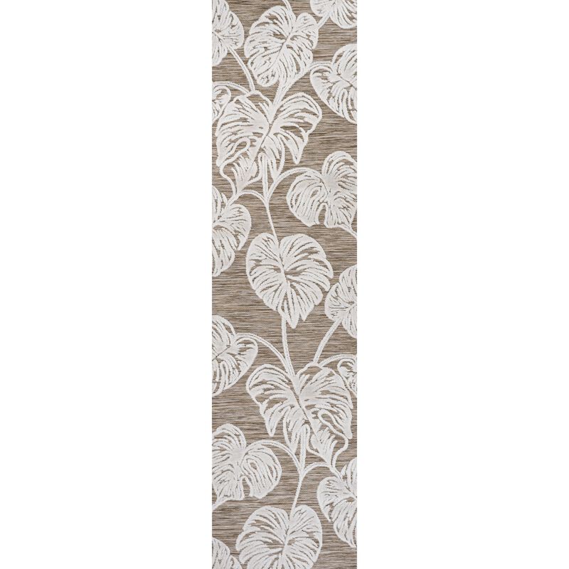 Tobago High-Low Two Tone Monstera Leaf Area Rug