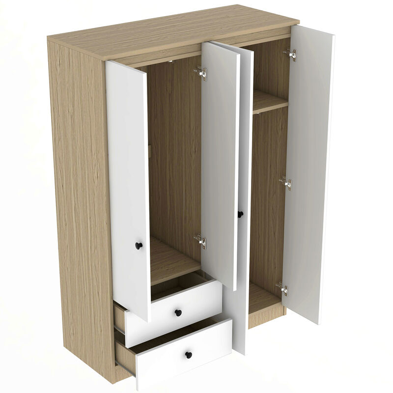 Merax 4 Doors Wardrobe Closet with Hanging Rod