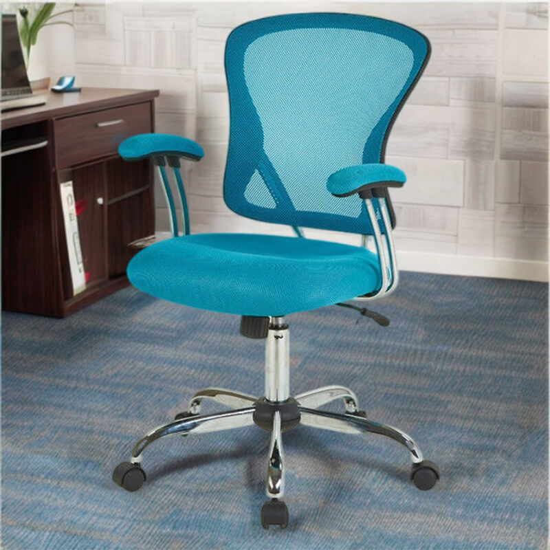 Hivvago Blue High Back Mesh Office Chair with Padded Armrest