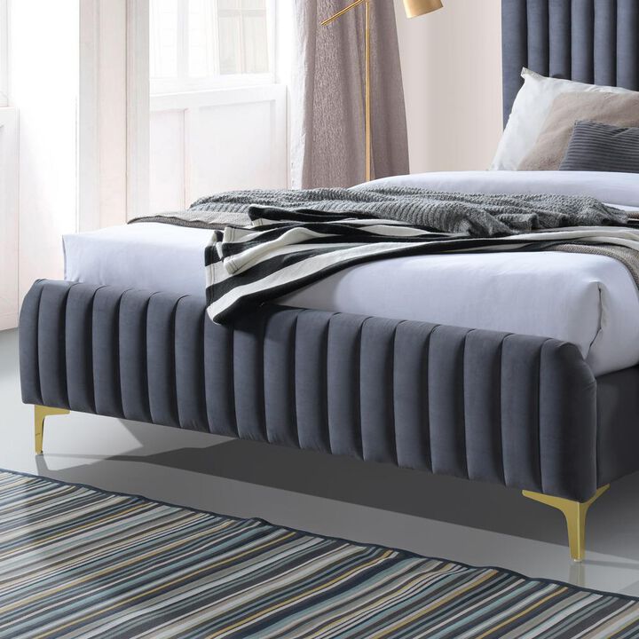 Ashcroft Furniture Co Bethany Queen Velvet Upholstered Platform Bed