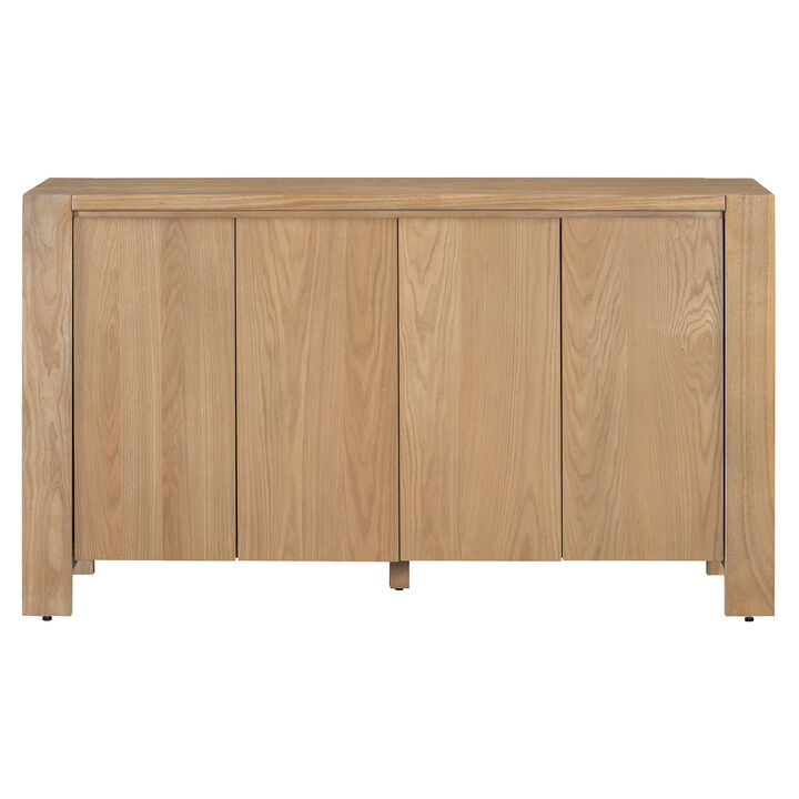 Merax Retro Distressed Finish Sideboard Cabinet with 4 Doors