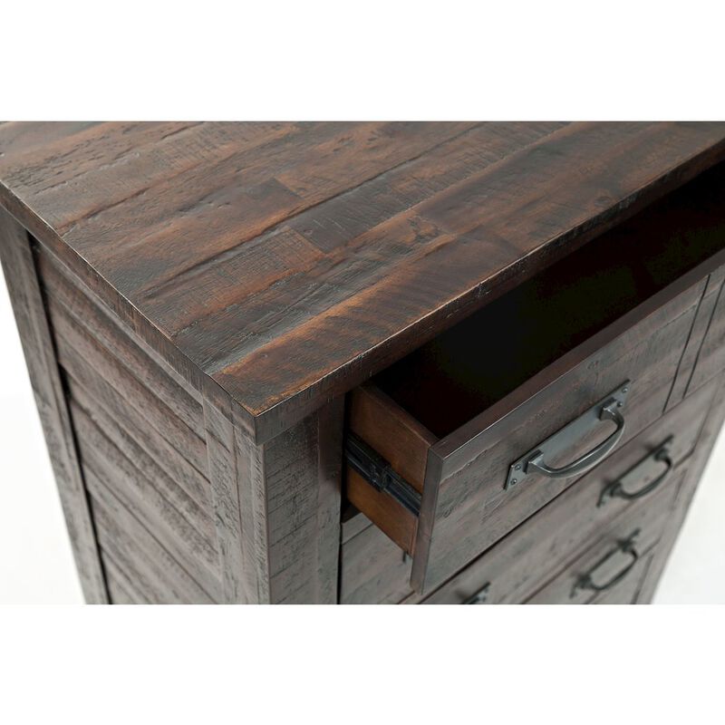 Jofran Jackson Lodge Rustic Distressed Acacia 5 Drawer Chest