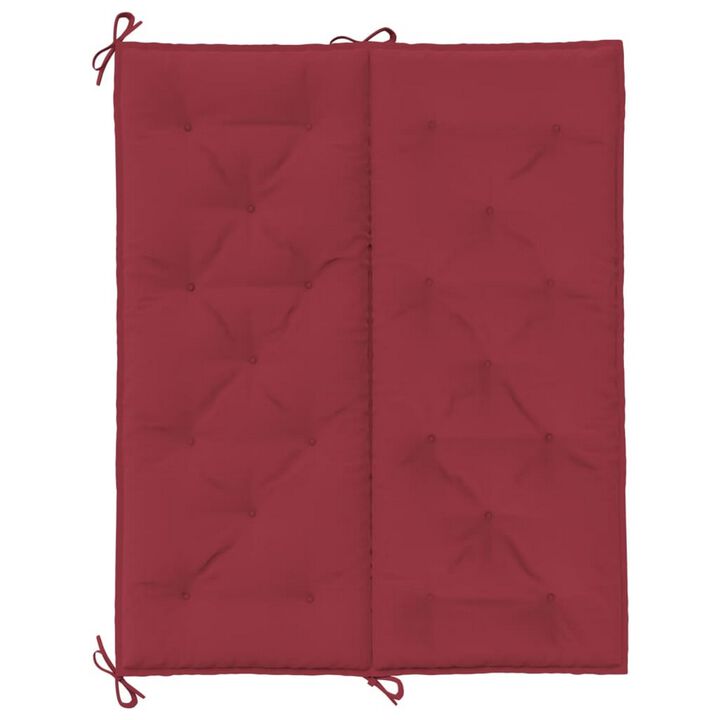Claire Outdoor Cushion for Bench, 47 Inch, Red Tufted Oxford Fabric - Benzara