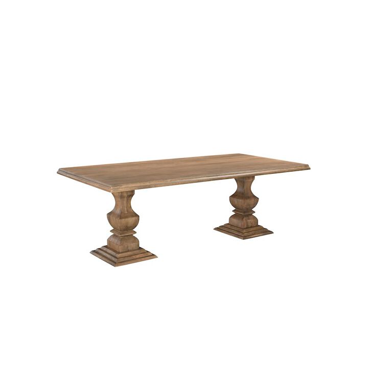 Taran Designs Adrien 96 Solid Wood Double Pedestal Dining Table