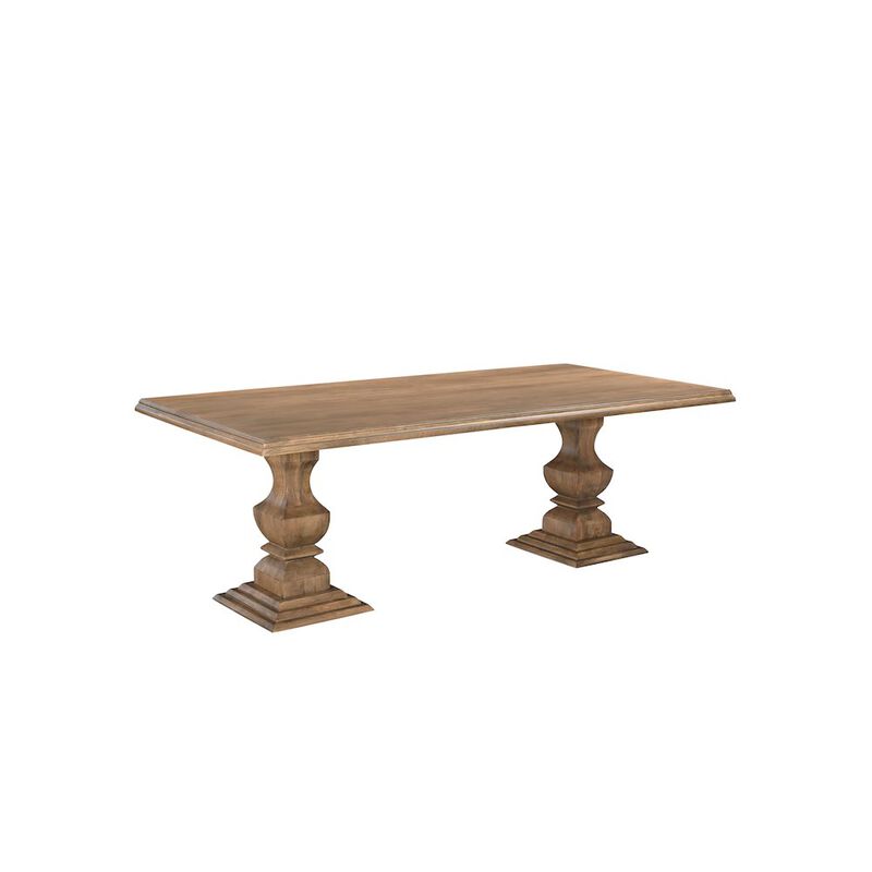Taran Designs Adrien 96 Solid Wood Double Pedestal Dining Table