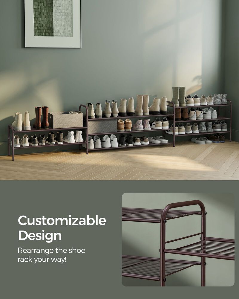 Wide 3-Tier Metal Shoe Rack – Durable and Stylish Storage Solution for Shoes