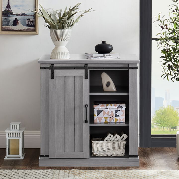 FESTIVO 32" Compact TV Stand for 40" TVs w/ Barn Door Design