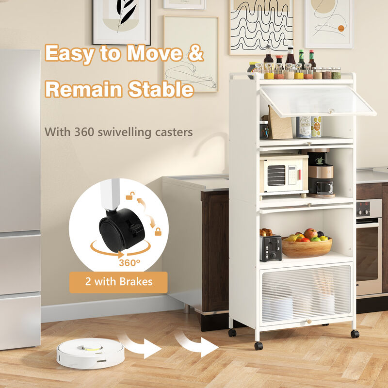 5-Tier Kitchen Baker's Rack with Flip-up PC Doors