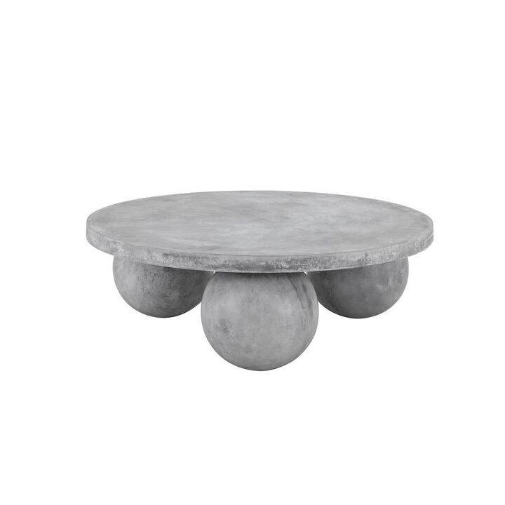 Shatana Home Dani Round Coffee Table Medium In Light Grey Concrete