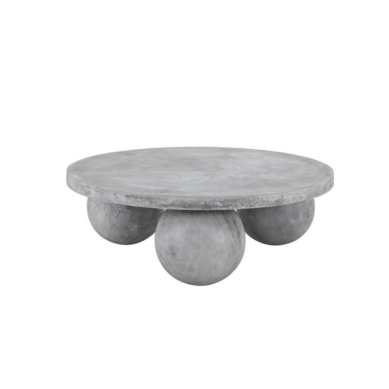 Shatana Home Dani Round Coffee Table Medium In Light Grey Concrete