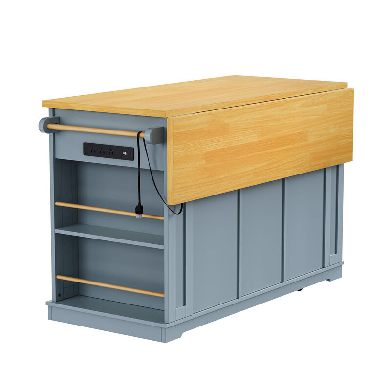 Merax Kitchen Island with Drop Leaf