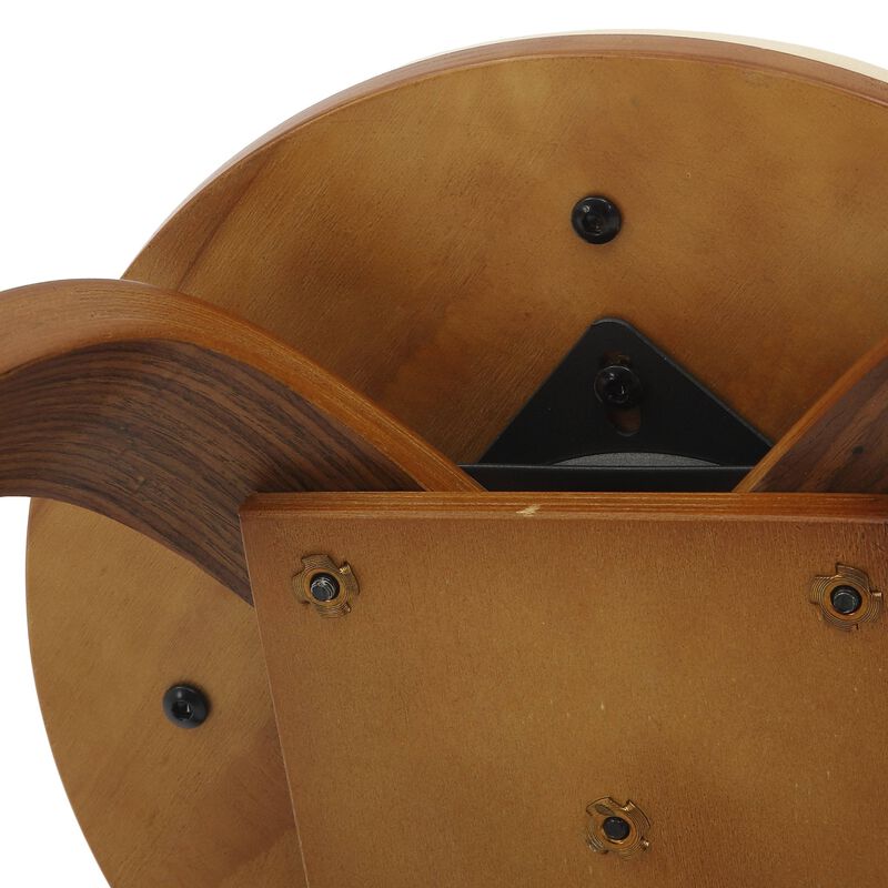LeisureMod Pelya Mordern Wooden Dining Stool in Brown