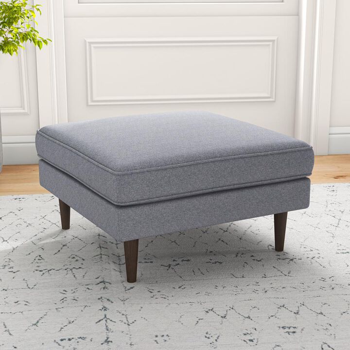 Ashcroft Furniture Co Amber Mid-Century Modern Square Upholstered Ottoman