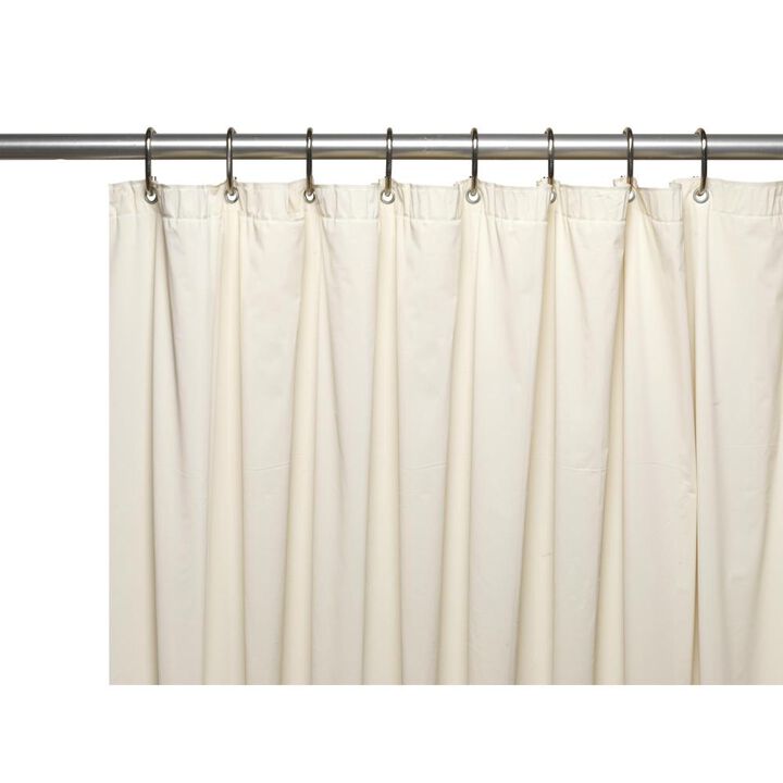Carnation Home Fashions 3 Gauge Vinyl Shower Curtain Liner with Weighted Magnets and Metal Grommets - Bone 72x72"