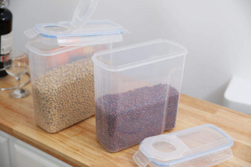 Set of 2 Large BPA-Free Plastic Food Cereal Containers, Airtight Spout Lid