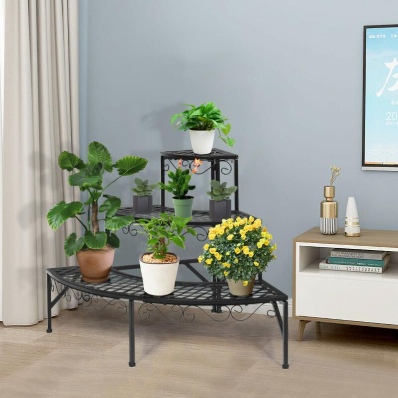 Hivvago 3 Tier Metal Corner Plant Display Rack