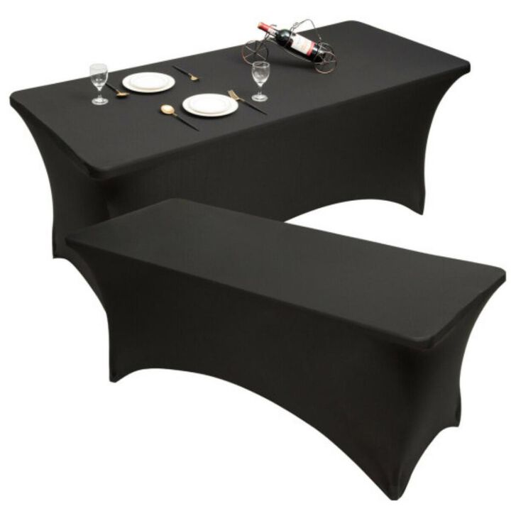 2 Pcs 4 Ft Rectangular Spandex Tablecloth Fitted Wedding