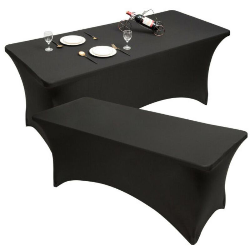 2 Pcs 4 Ft Rectangular Spandex Tablecloth Fitted Wedding