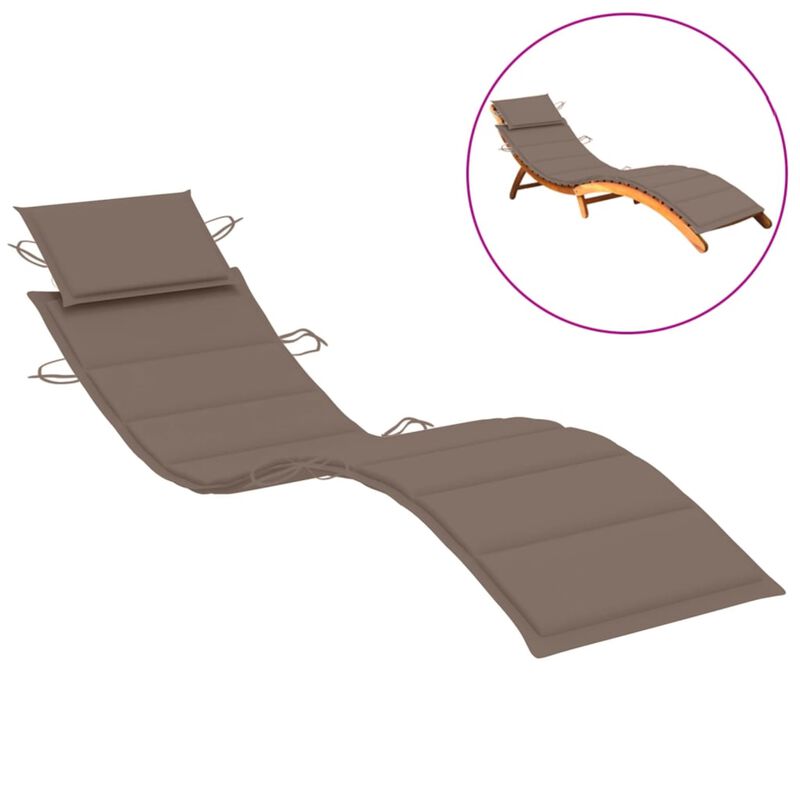 vidaXL Sun Lounger Cushion Taupe 73.2"x22.8"x1.6"