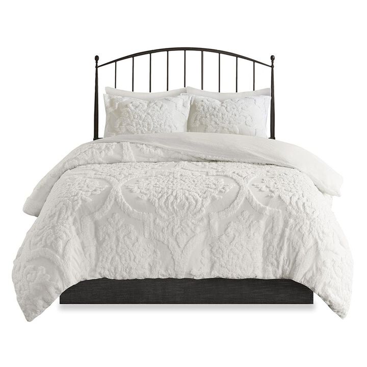 Belen Kox Seraphina White Chenille Duvet Cover Set, Belen Kox