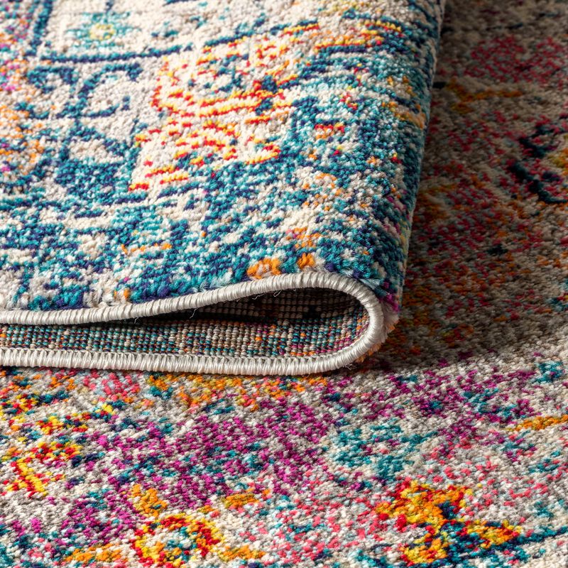 Vibrant Bohemian Flair Boho Vintage Medallion Area Rug