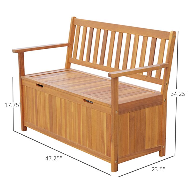 Multipurpose Outdoor Chest: 41 Gallon Teak Deck Box with PE Lining