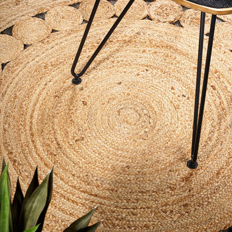 Dahlia Round Natural Jute Boho Circle Natural Round Area Rug