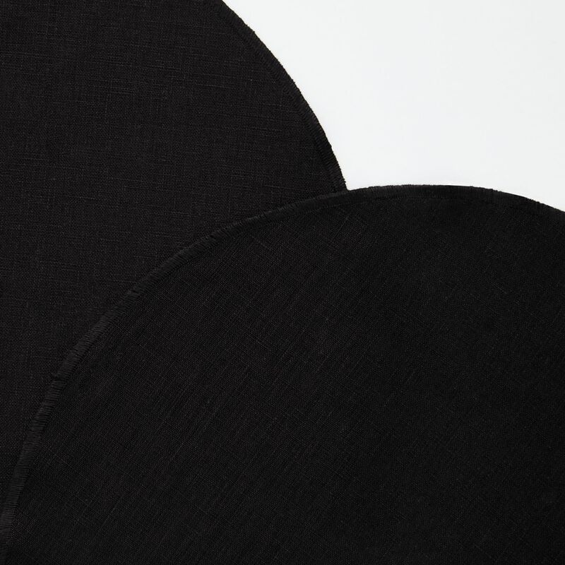 Solino Home 100% Pure Linen Round Table Placemats 14 x 19 Inch Set of 4 | Vesta