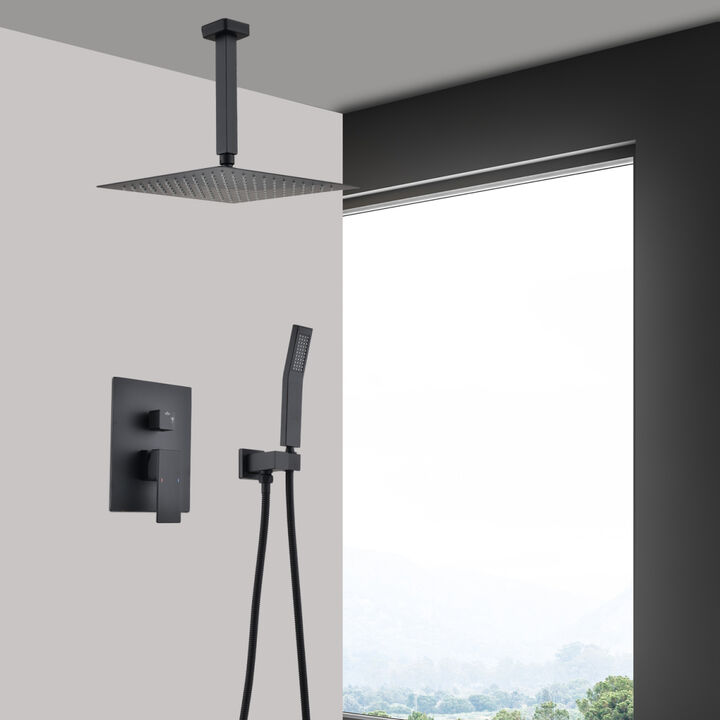 Ceiling Mounted Shower System Combo Set With Handheld And 10 Shower Head