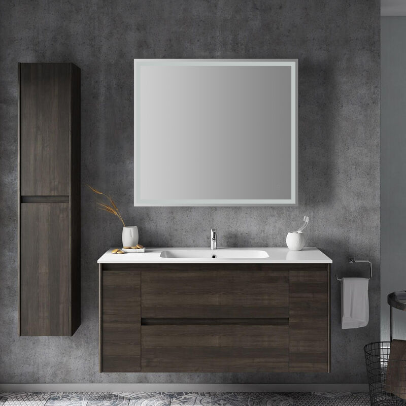 Pax Frameless Antifog Front/Back-Lit Wall Bathroom Vanity Mirror, Smart Touch