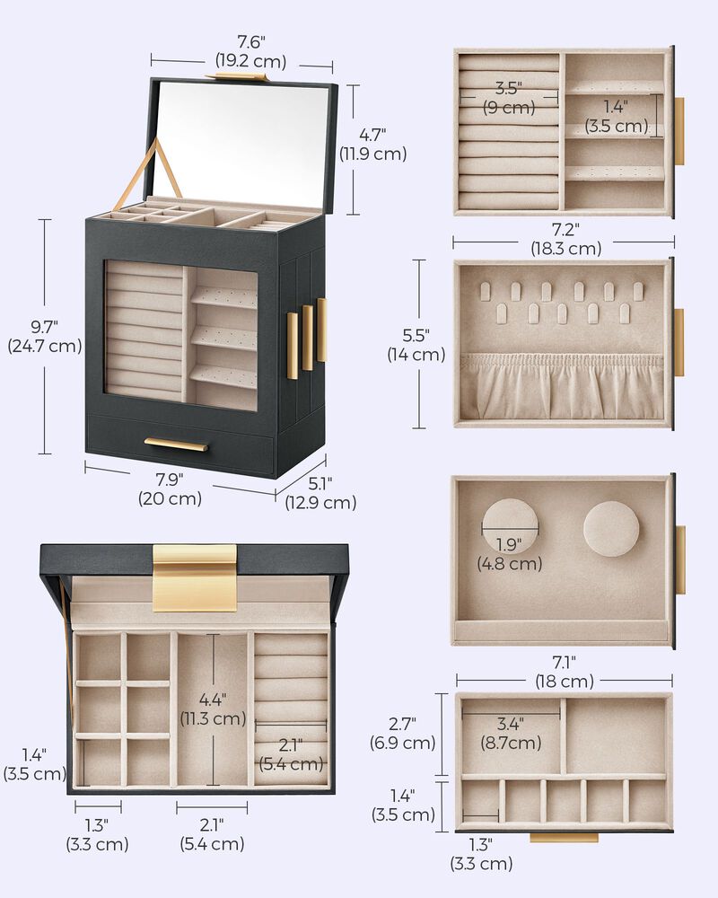 5-Layer Jewelry Storage Organizer with Drawers