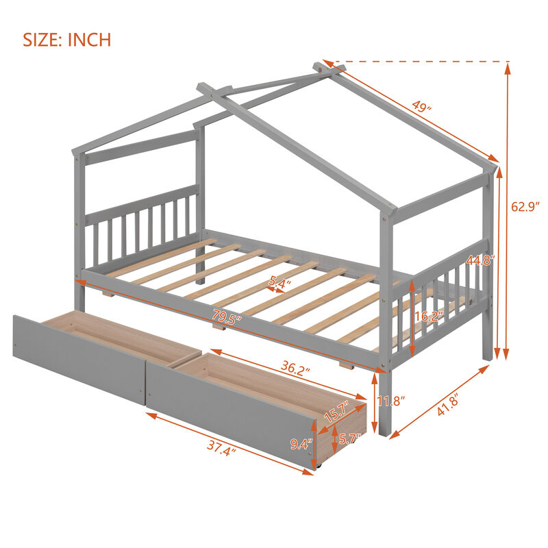 House Bed with Drawers for Cozy Sleep and Smart Storage Solutions
