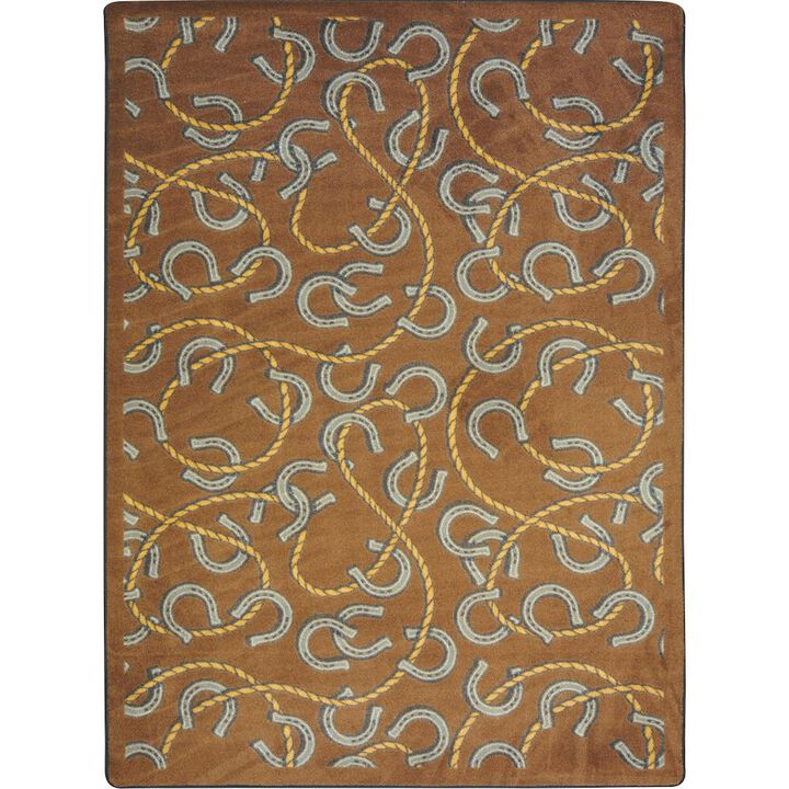 Joy Carpets Kaleidoscope Rodeo 3'10 x 5'4 Area Rug in Color Chocolate