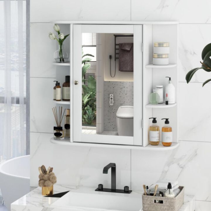 Multipurpose Mount Wall Surface Bathroom Storage Cabinet with Mirror