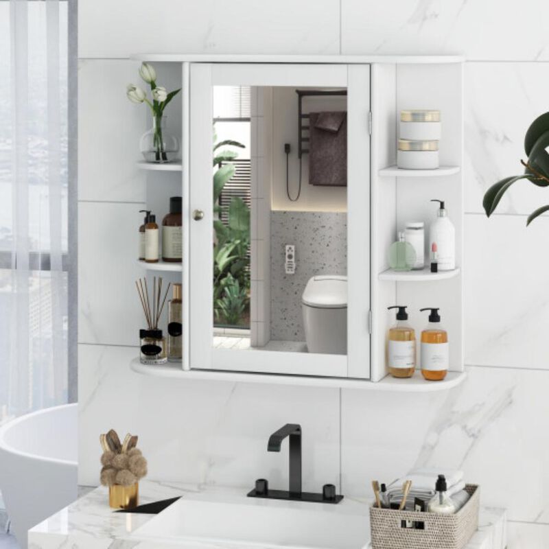 Multipurpose Mount Wall Surface Bathroom Storage Cabinet with Mirror