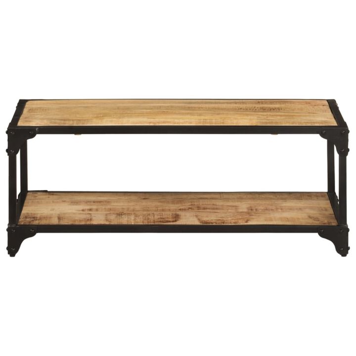 vidaXL Coffee Table 35.4"x17.7"x13.8" Solid Rough Mango Wood
