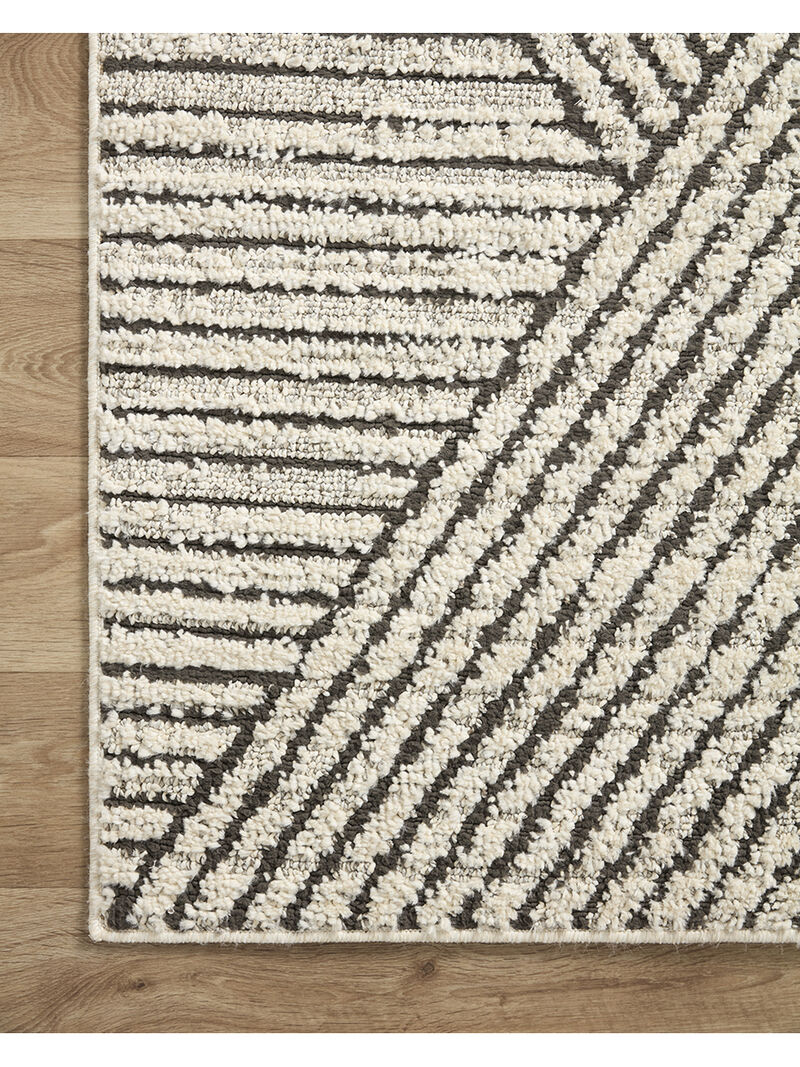 Fabian FAB06 Charcoal/Ivory 4' x 6' Rug