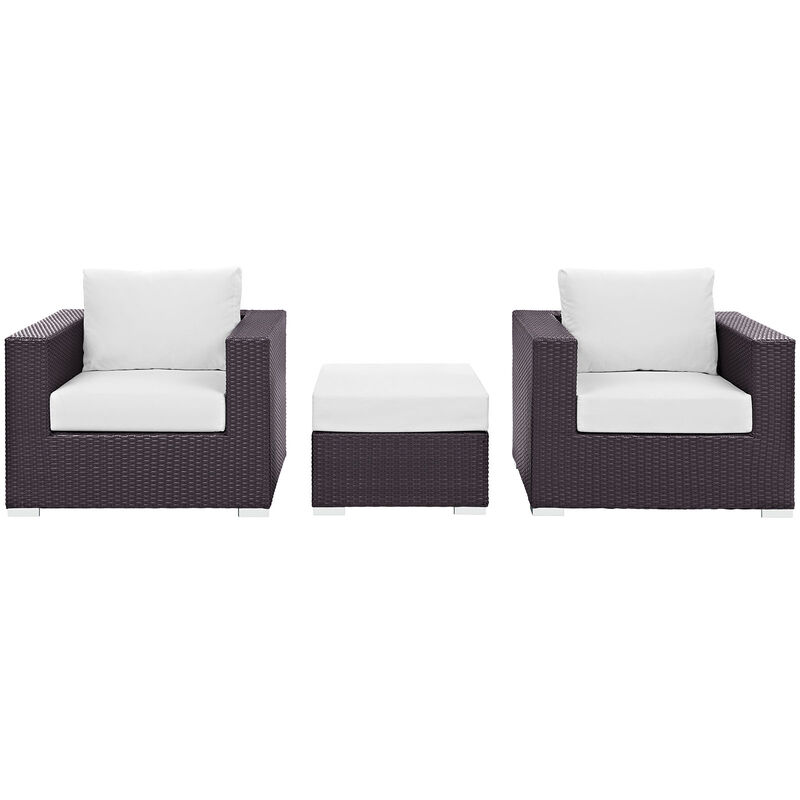 Modway - Convene 3 Piece Outdoor Patio Sofa Set