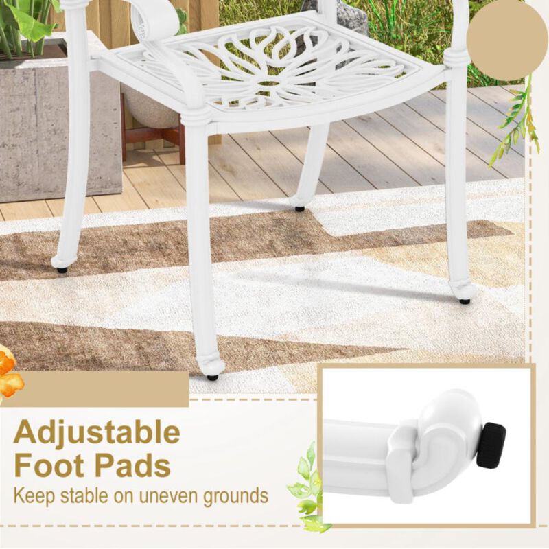Hivvago 2 Pieces Patio Cast Aluminum Dining Chairs with Armrests