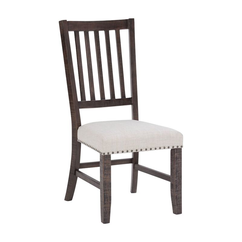 Jofran Willow Creek Distressed Solid Wood Upholstered Slatback Chair (Set of 2)