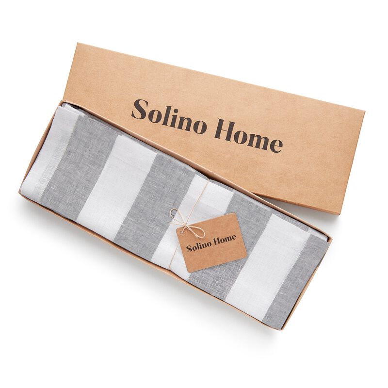 Solino Home 100% Pure Linen Placemats | Cabana Stripe for Spring & Easter