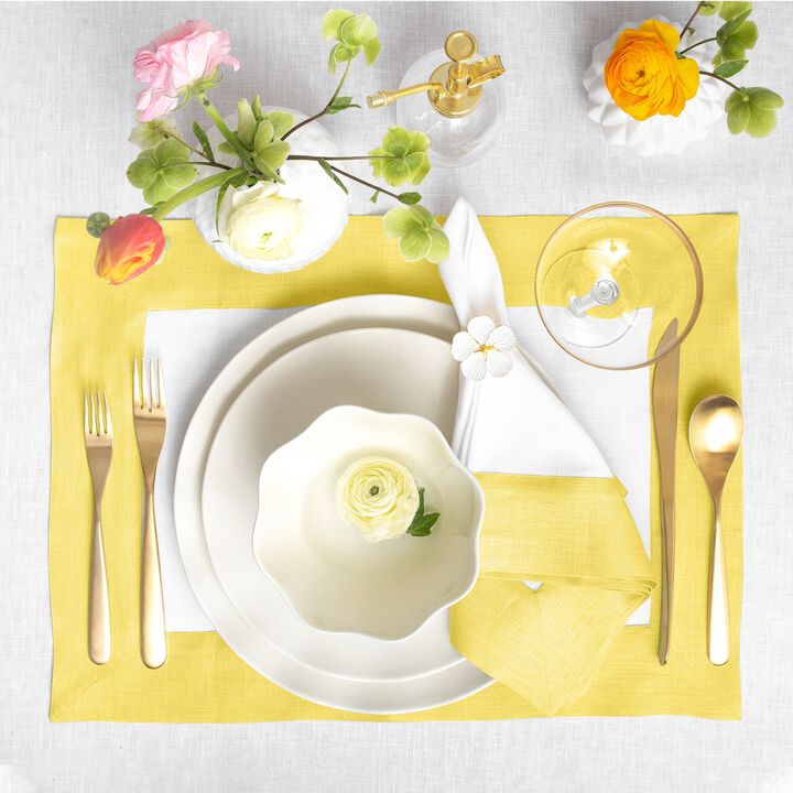 Solino Home 100% Pure Linen 14 x 19 Inch Placemats Set of 4 | Contempo