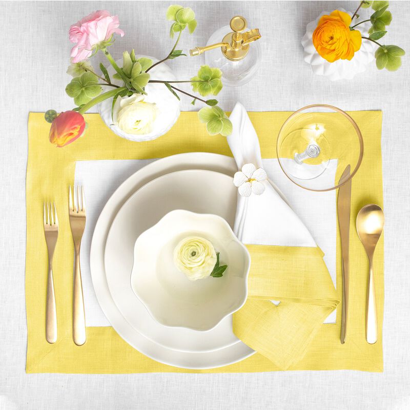 Solino Home 100% Pure Linen 14 x 19 Inch Placemats Set of 4 | Contempo