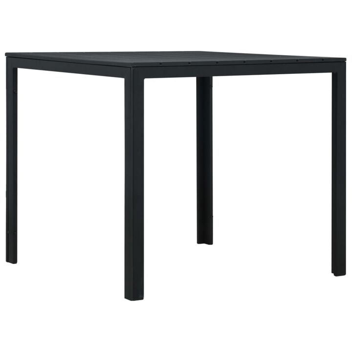 vidaXL Coffee Table Black 30.7"x30.7"x29.1" HDPE Wood Look