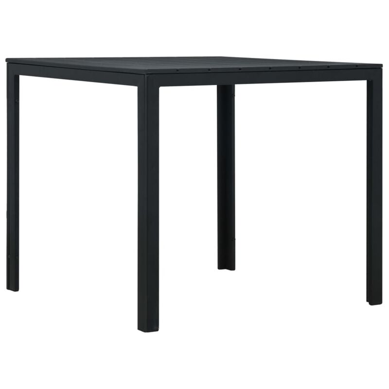 vidaXL Coffee Table Black 30.7"x30.7"x29.1" HDPE Wood Look
