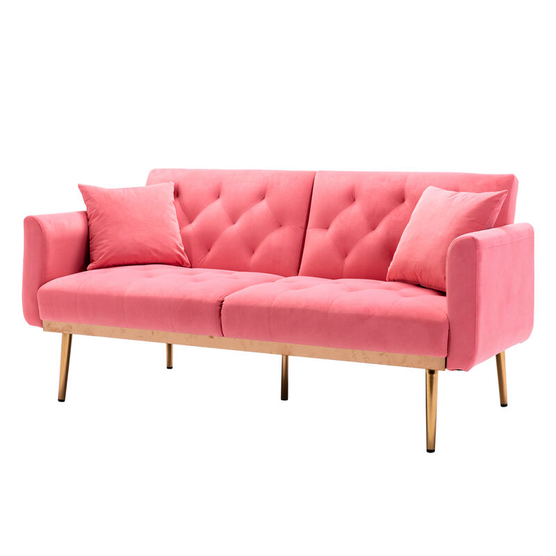 Velvet Sofa, Accent Sofa. Loveseat Sofa With Metal Feet