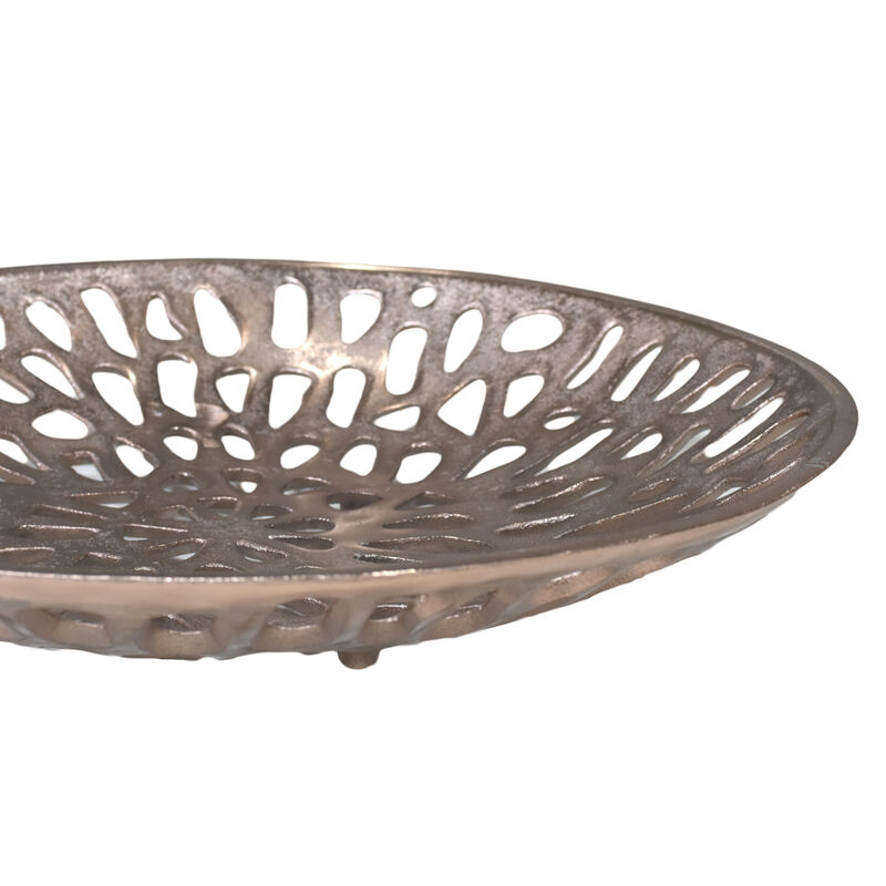 Handmade Decorative Gold Color Coated 5.51 x 5.51 x 1.37 Inches Aluminium Tray 063AB BBH Home's