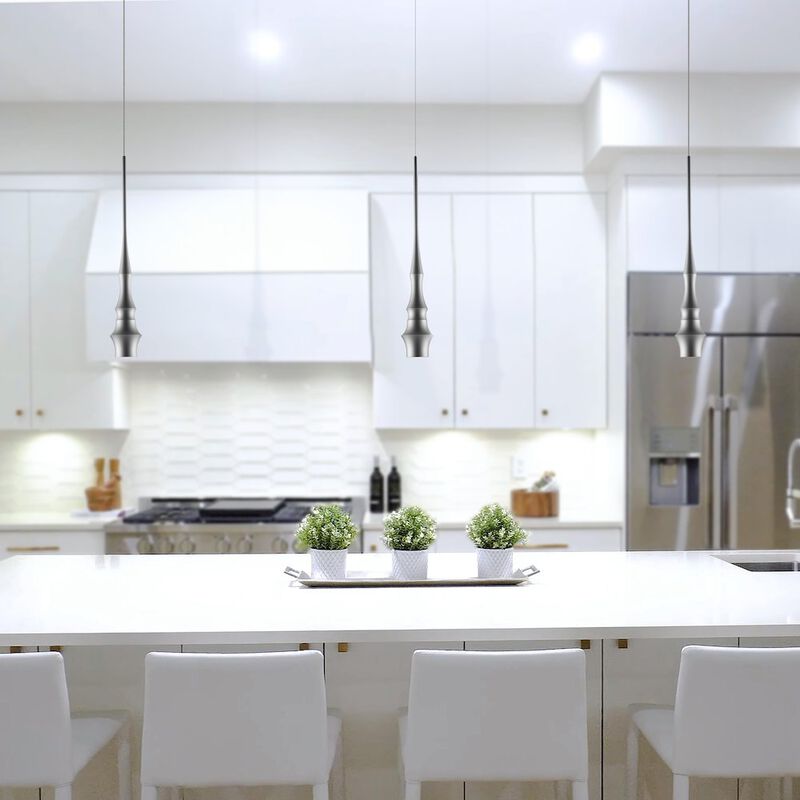 VONN Lighting Integrated LED Height Adjustable Pendant Light in Silver
