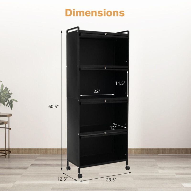 Hivvago 5-Tier Kitchen Baker's Rack with Flip-up PC Doors