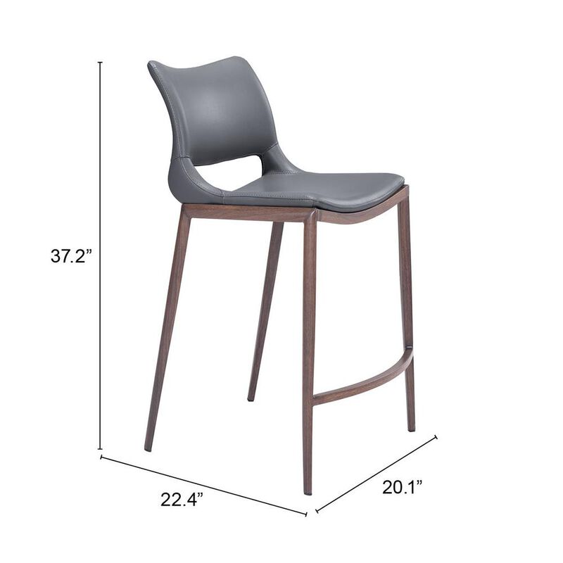 Belen Kox Ace Bar Chair (Set of 2), Dark Gray & Walnut, Belen Kox